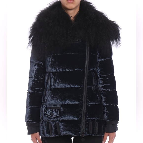 MONCLER Velvet puffer coat Isabelle chenille down jacket - Picture 3 of 16